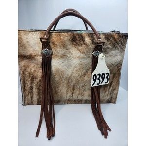 Holy Cow Couture Designer All Purpose Tote Cowhide  Tassels NWT Handmade…